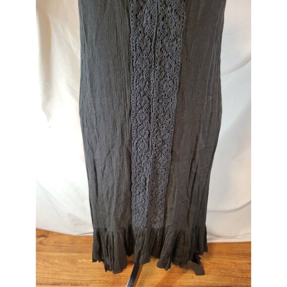 NWT Raya Sun Black Lace Ruffle Size S Midi Dress - Picture 3 of 7